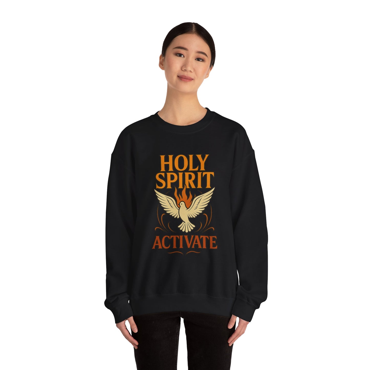Holy Spirit Activate Crewneck Sweatshirt | Unisex Pullover | Cozy Faith-Based Apparel | Inspirational Gift | Spiritual Wardrobe