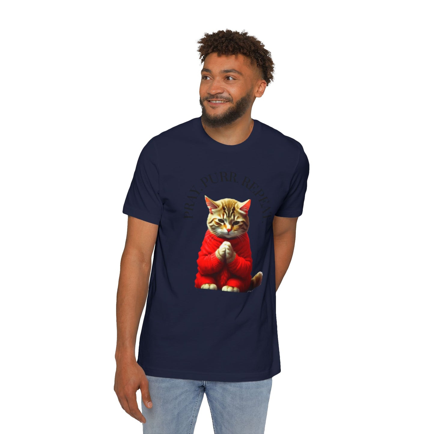 Christian Cat Lovers TShirts Cat Parents Shirt Pray Purr Repeat Christian Unisex Apparel
