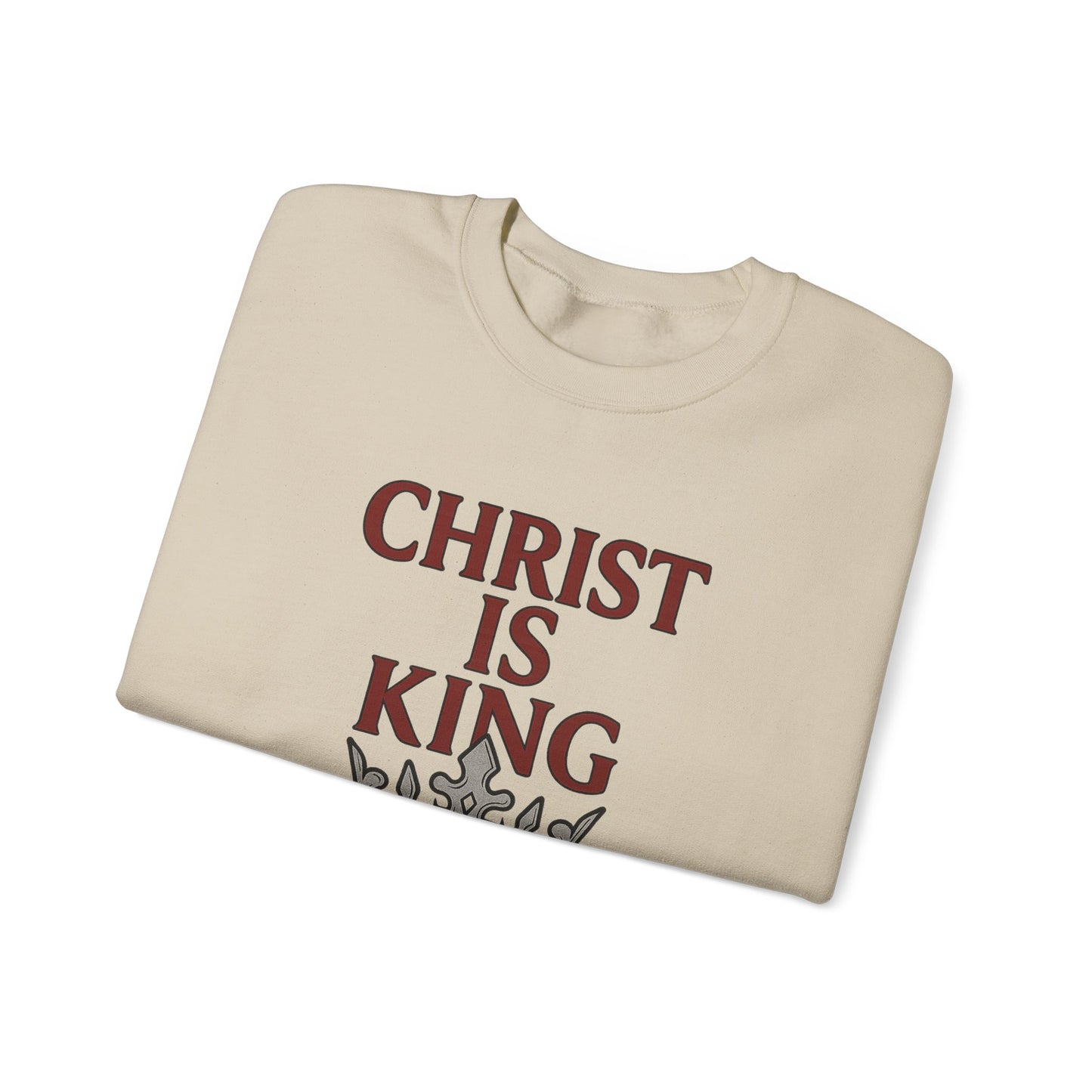 Christ is King Unisex Crewneck Sweatshirt, Religious Gift, Christian Faith Apparel, Cozy Sweatshirt for Church, Inspirational Outfit