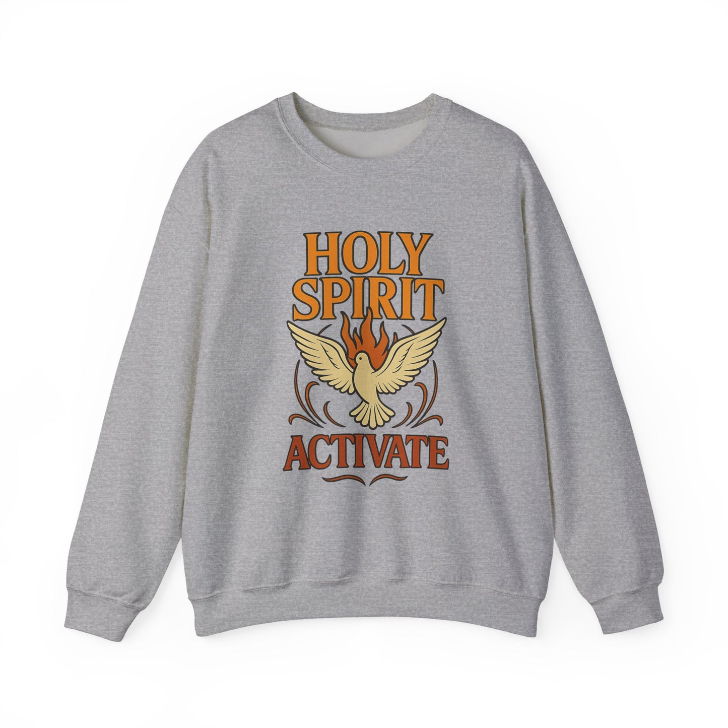 Holy Spirit Activate Crewneck Sweatshirt | Unisex Pullover | Cozy Faith-Based Apparel | Inspirational Gift | Spiritual Wardrobe