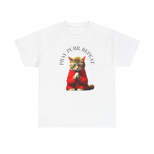 Christian Cat Lovers TShirts Cat Parents Shirt Pray Purr Repeat Christian Unisex Apparel