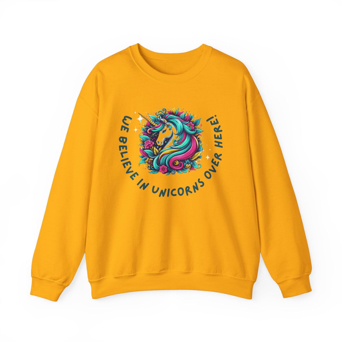 Unisex Unicorn Sweatshirt - We Believe in Unicorns, Cozy Crewneck for Magical Moments, Perfect Gift for Animal Lovers, Fun & Whimsical