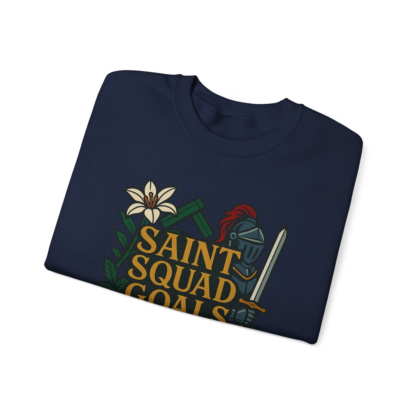 Saint Squad Goals Crewneck Sweatshirt, Cozy Unisex Sweatshirt, Gift for Friends, Holiday Apparel, Casual Fashion, Motivational Clothing