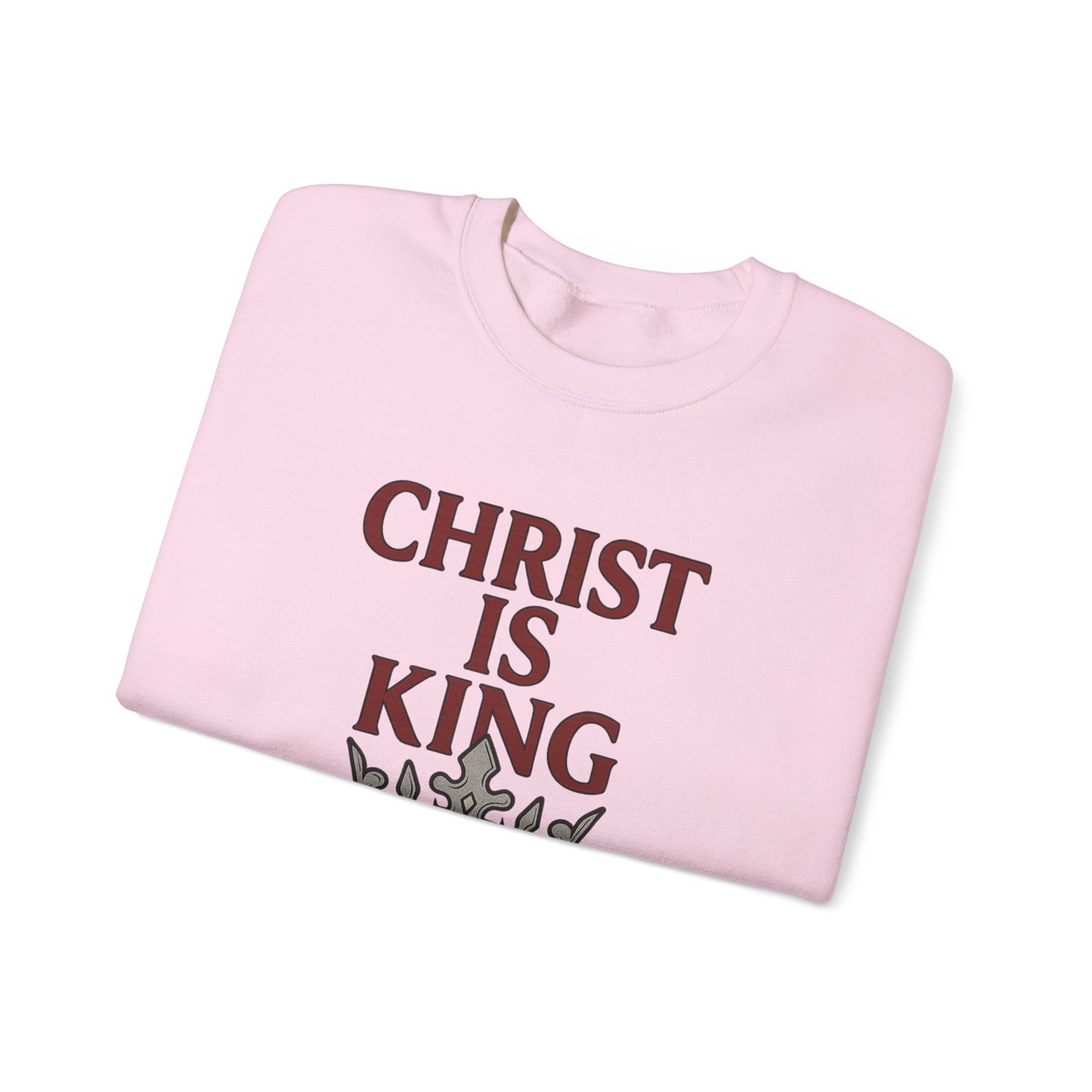 Christ is King Unisex Crewneck Sweatshirt, Religious Gift, Christian Faith Apparel, Cozy Sweatshirt for Church, Inspirational Outfit