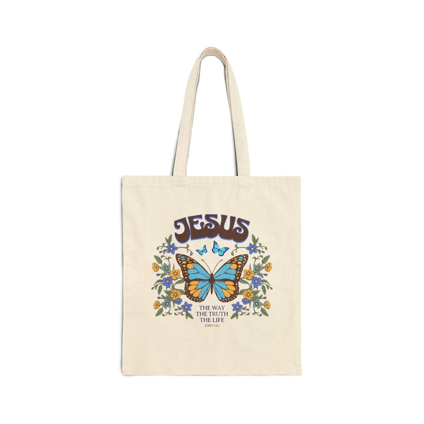 Divine Inspiration Jesus is the Way Reusable Christian Cotton Tote Bag Religious Gift Christian Gift Bag