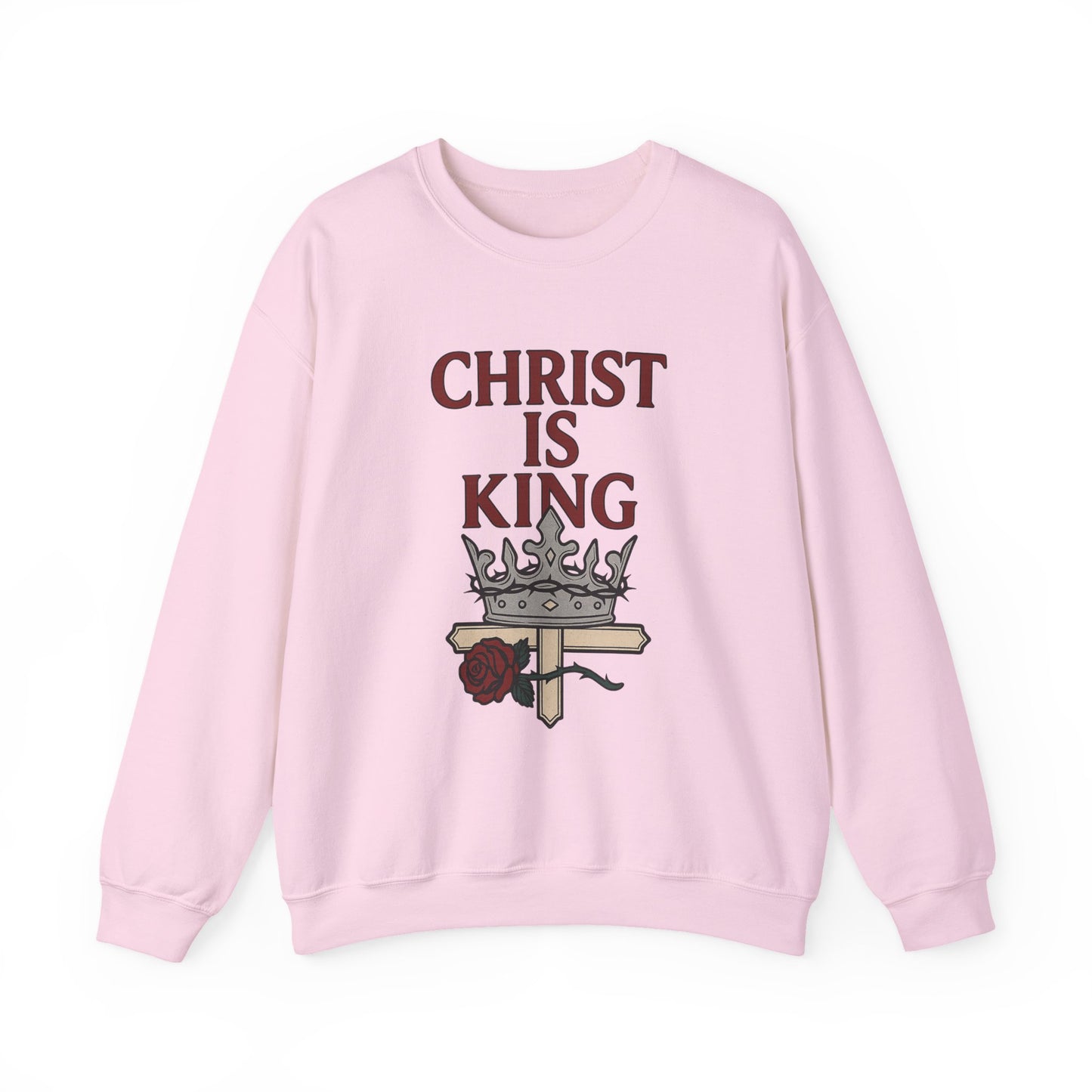 Christ is King Unisex Crewneck Sweatshirt, Religious Gift, Christian Faith Apparel, Cozy Sweatshirt for Church, Inspirational Outfit