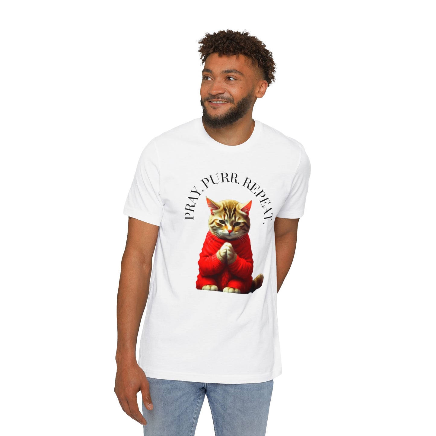 Christian Cat Lovers TShirts Cat Parents Shirt Pray Purr Repeat Christian Unisex Apparel