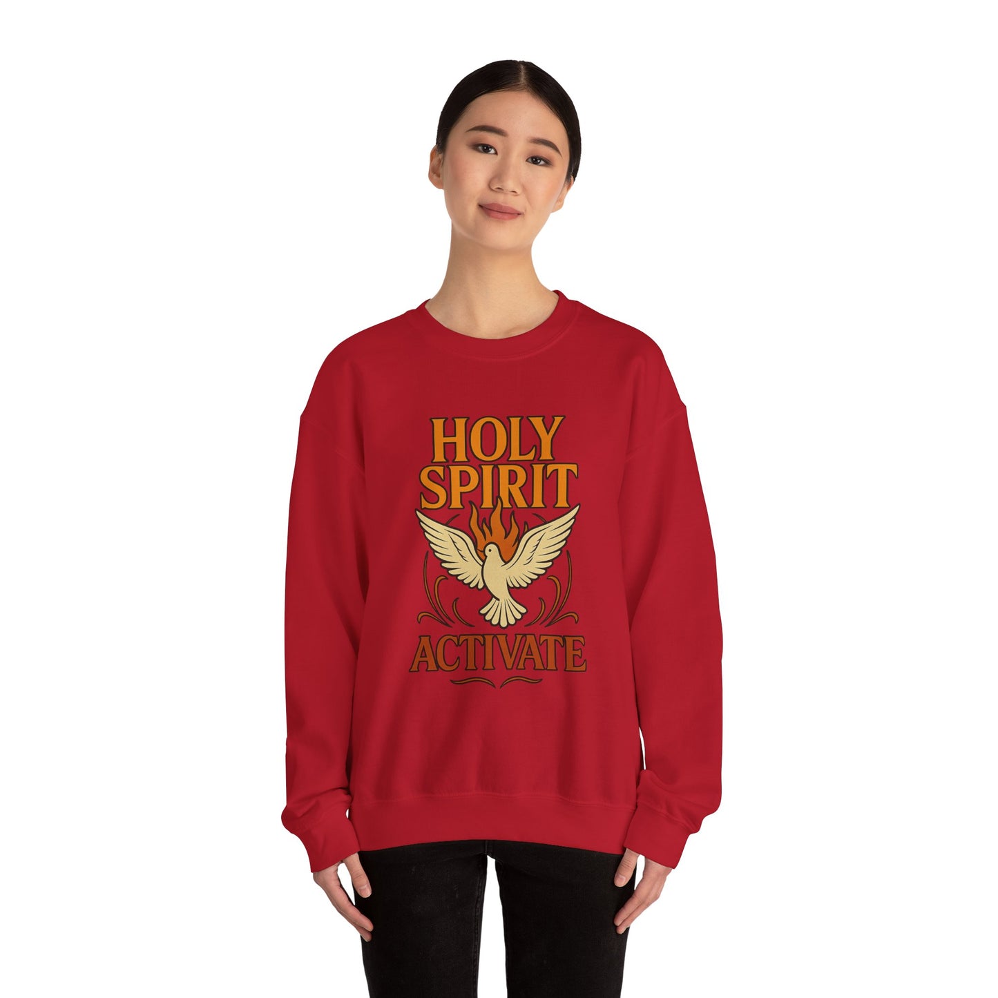 Holy Spirit Activate Crewneck Sweatshirt | Unisex Pullover | Cozy Faith-Based Apparel | Inspirational Gift | Spiritual Wardrobe