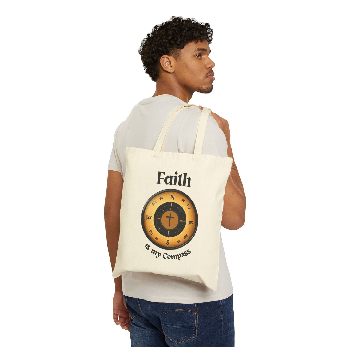 Faith-Inspiring Cotton Canvas Tote Bag, Eco-Friendly Shopper, Gift for Believers, Spiritual Tote, Everyday Essential