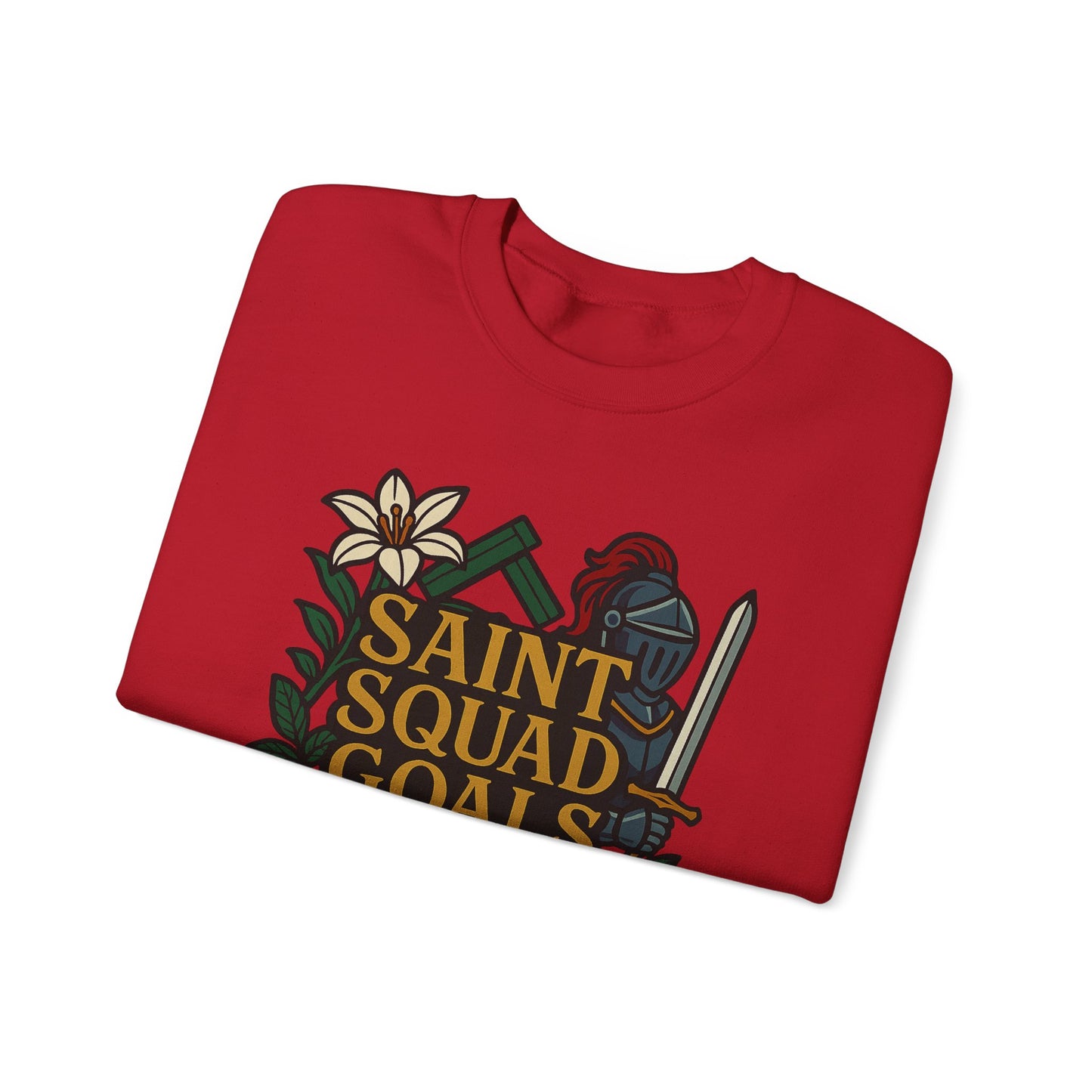 Saint Squad Goals Crewneck Sweatshirt, Cozy Unisex Sweatshirt, Gift for Friends, Holiday Apparel, Casual Fashion, Motivational Clothing