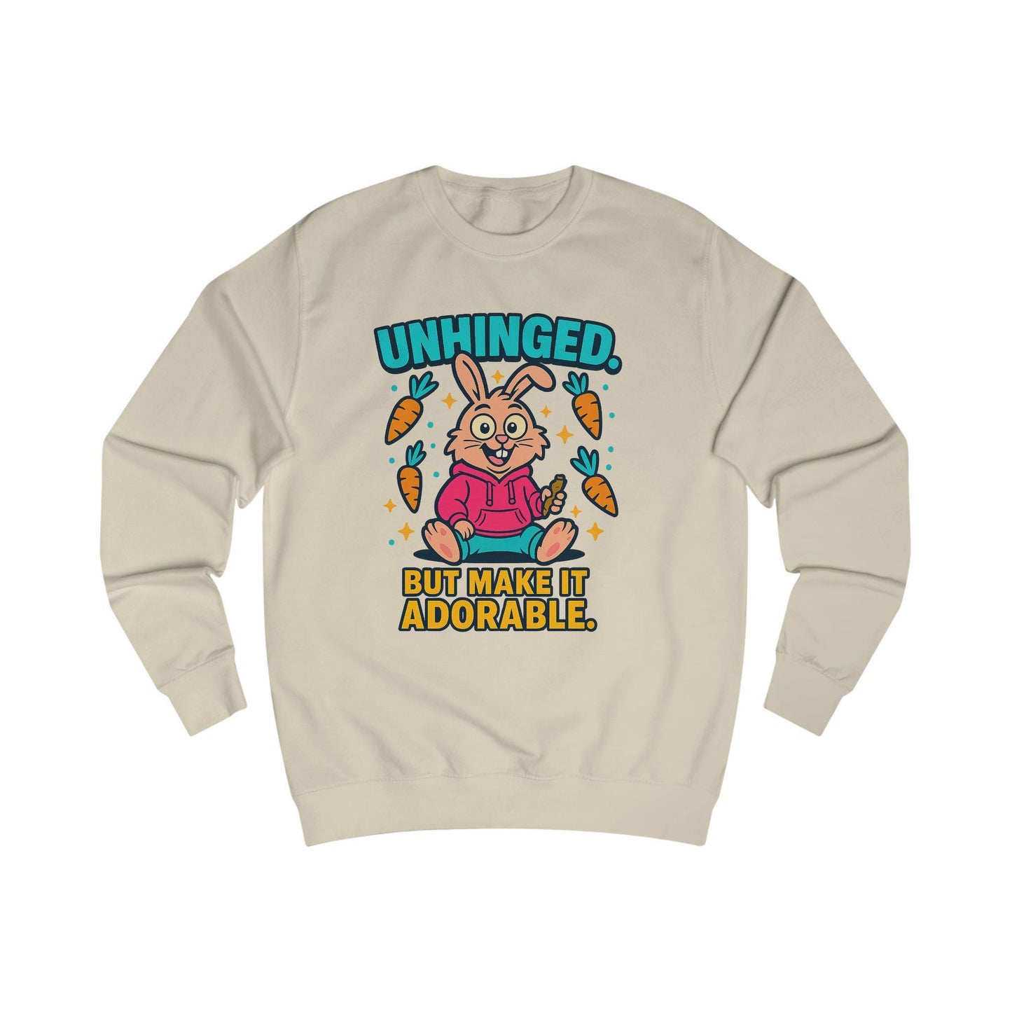 Unisex Adorable Bunny Sweatshirt, Funny Gift for Teens, Cute Spring Apparel, Rabbit Lover Cozy Sweater, Holiday Cheer
