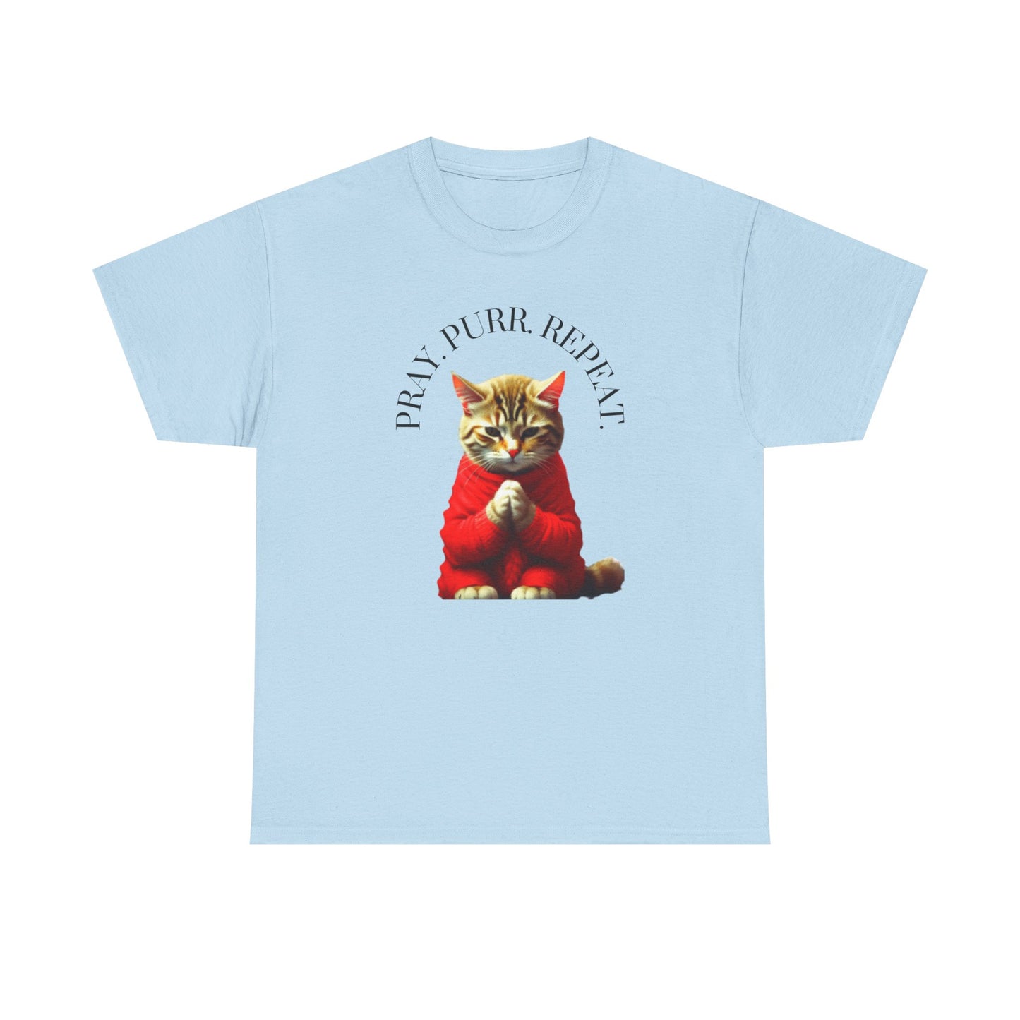 Christian Cat Lovers TShirts Cat Parents Shirt Pray Purr Repeat Christian Unisex Apparel