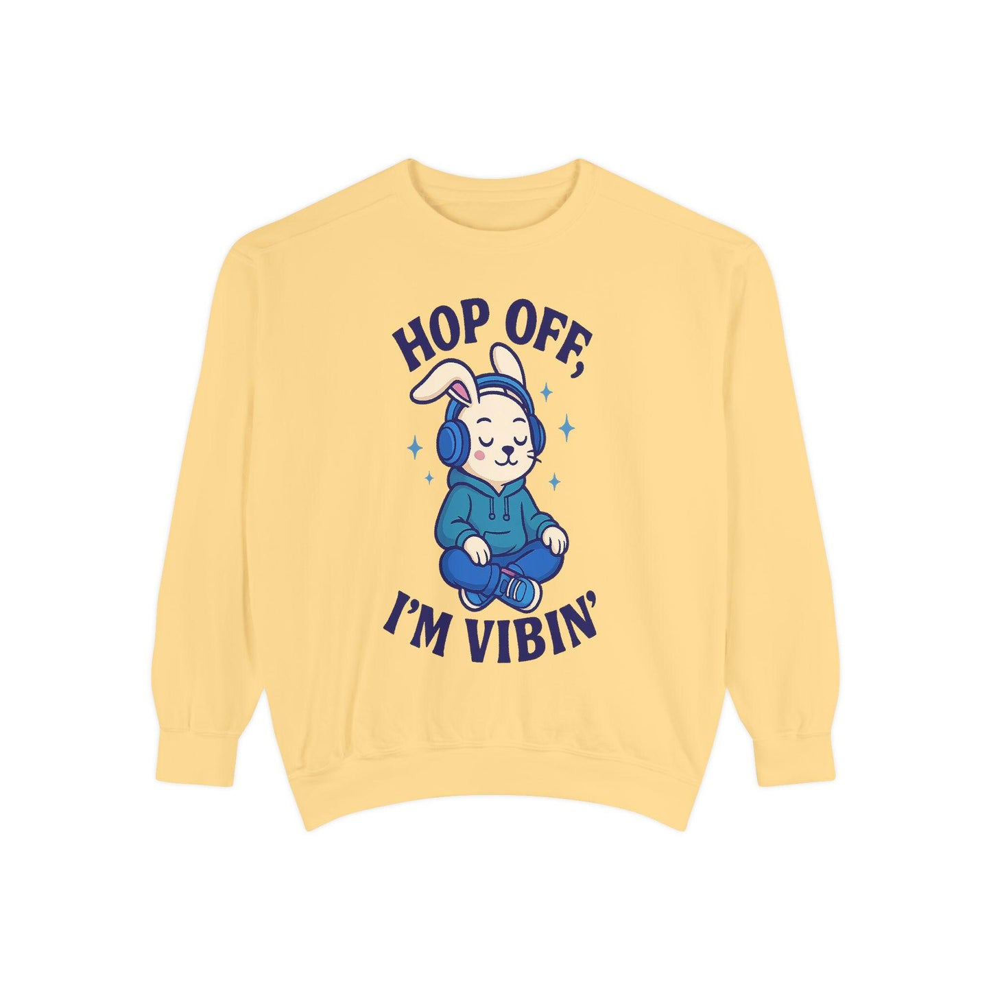 Vibin' Bunny Sweatshirt, Cozy Unisex Sweatshirt, Perfect Gift for Music Lovers, Casual Layering for All Seasons, Fun and Playful Apparel