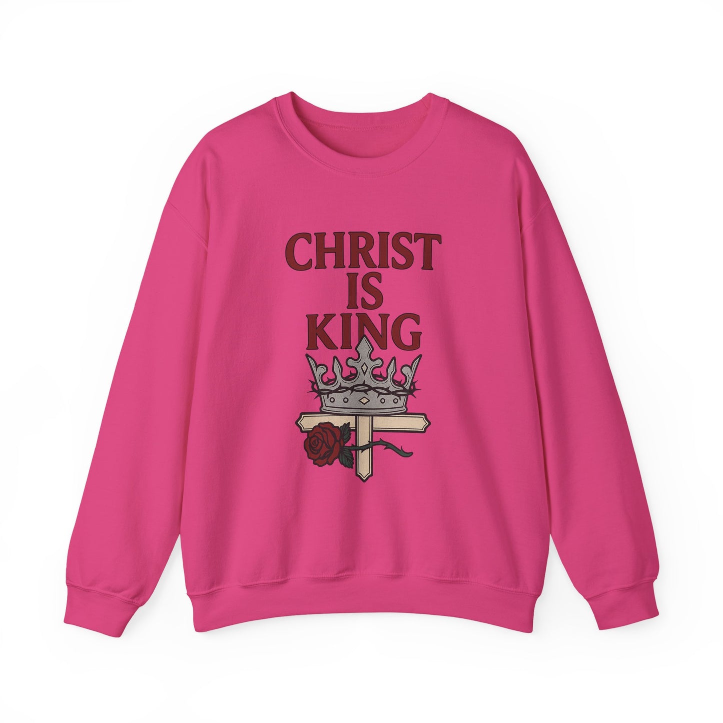 Christ is King Unisex Crewneck Sweatshirt, Religious Gift, Christian Faith Apparel, Cozy Sweatshirt for Church, Inspirational Outfit