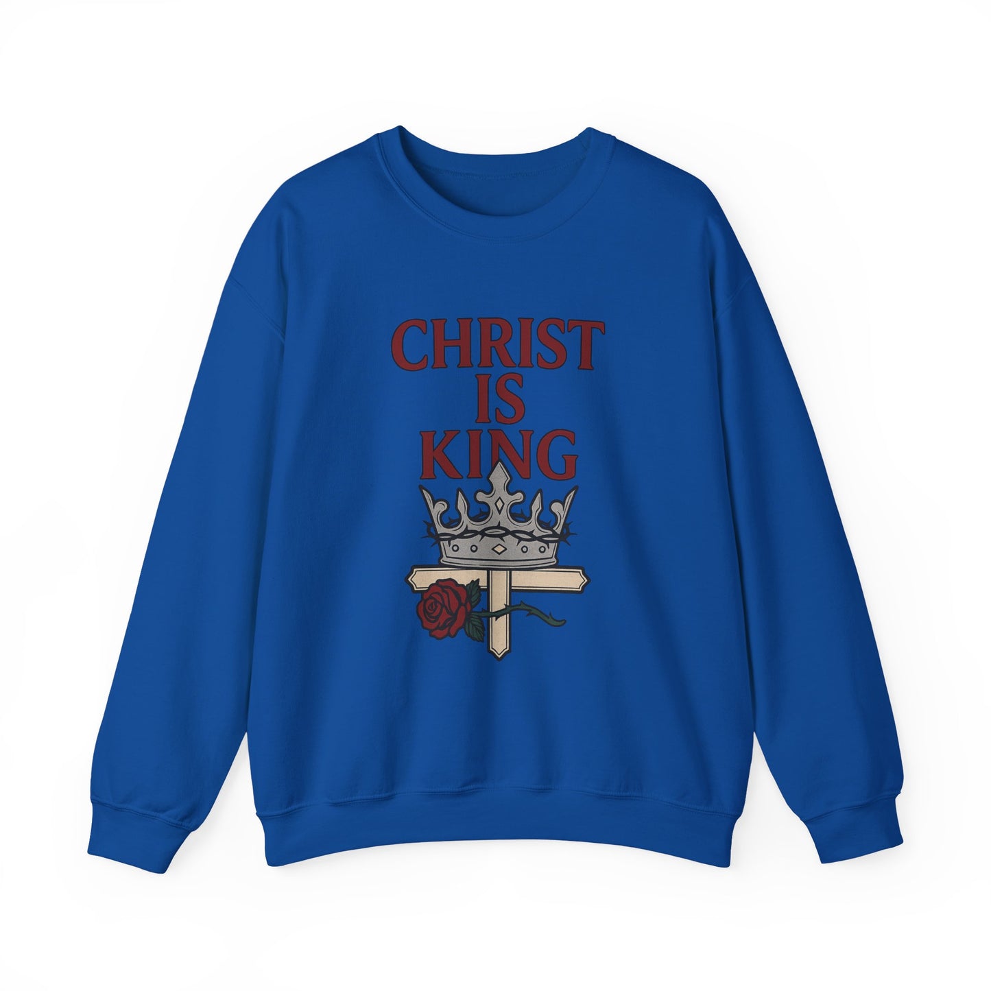 Christ is King Unisex Crewneck Sweatshirt, Religious Gift, Christian Faith Apparel, Cozy Sweatshirt for Church, Inspirational Outfit