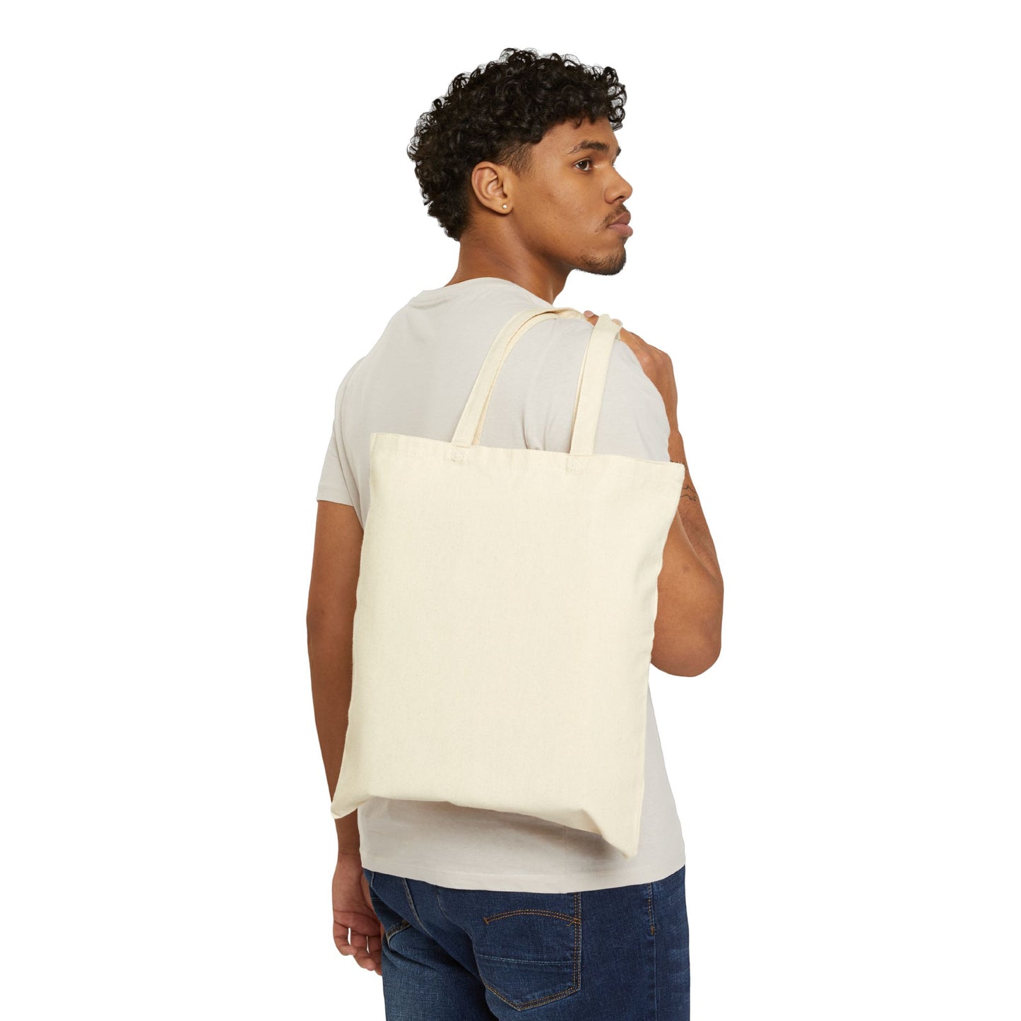Ave Maria Cotton Canvas Tote Bag, Eco-Friendly Shopping Bag, Religious Gift, Floral Design, Perfect for Everyday Use