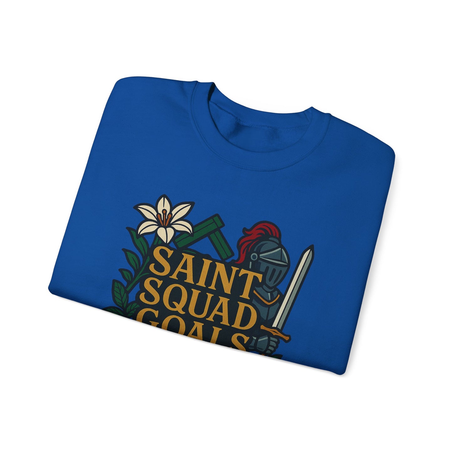 Saint Squad Goals Crewneck Sweatshirt, Cozy Unisex Sweatshirt, Gift for Friends, Holiday Apparel, Casual Fashion, Motivational Clothing