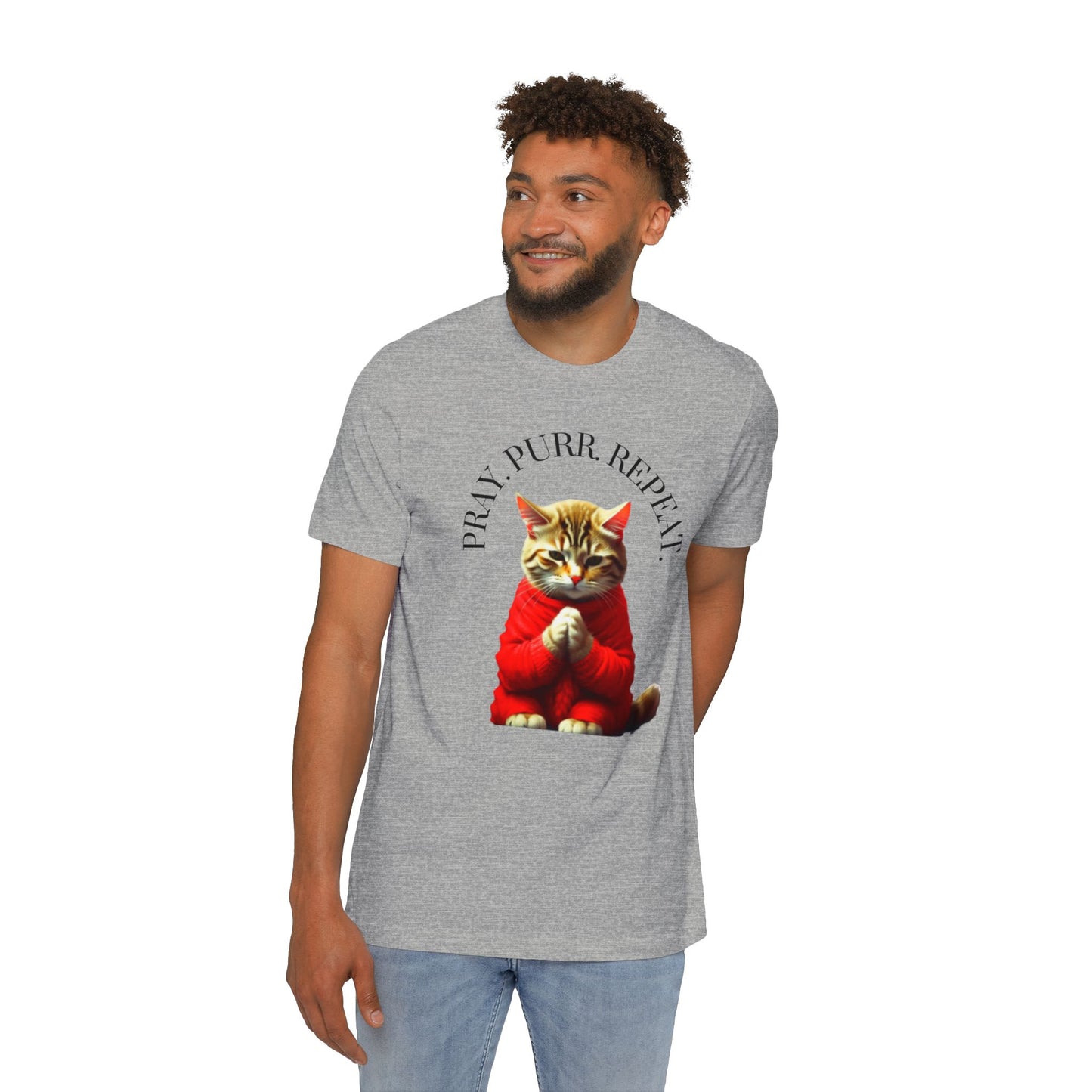 Christian Cat Lovers TShirts Cat Parents Shirt Pray Purr Repeat Christian Unisex Apparel