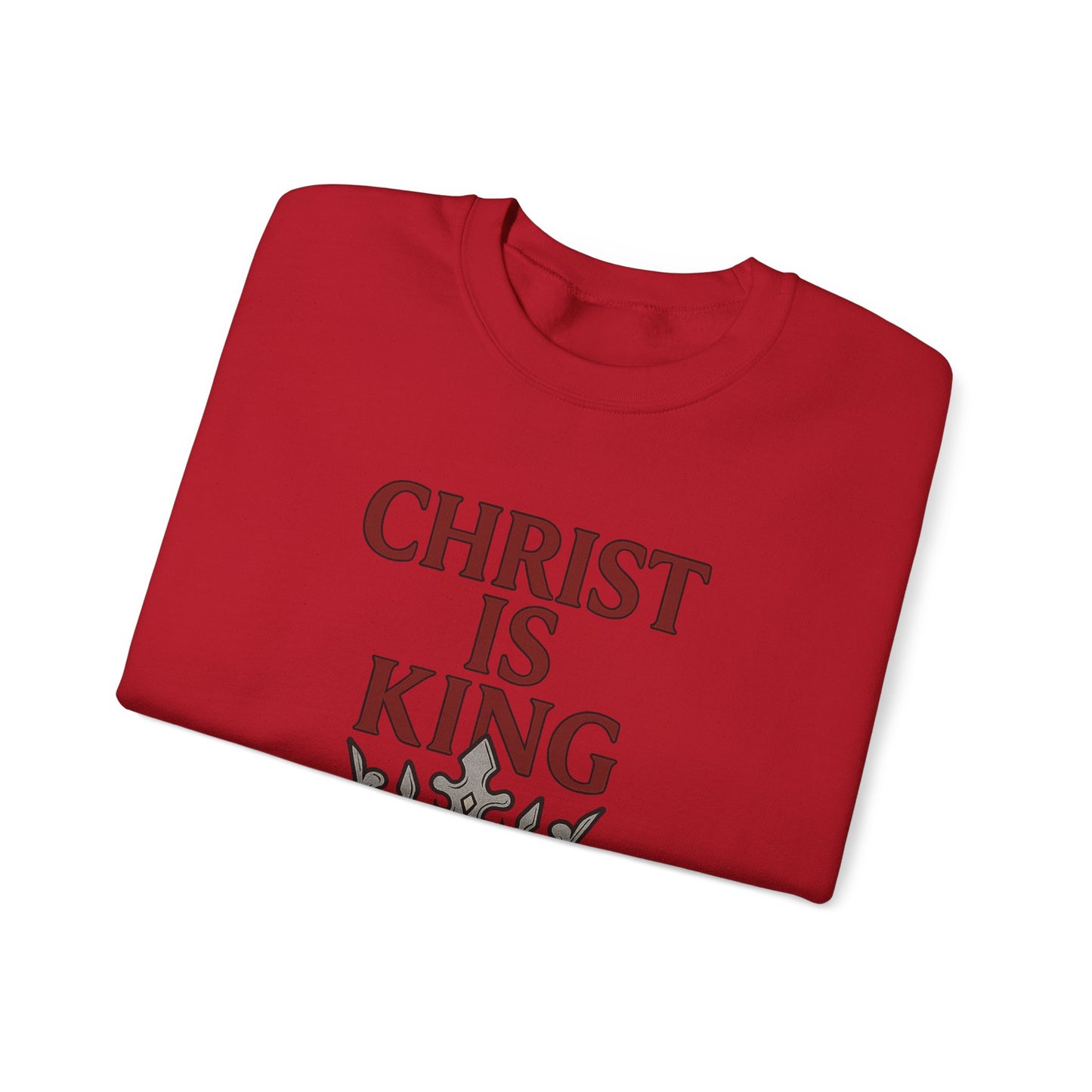 Christ is King Unisex Crewneck Sweatshirt, Religious Gift, Christian Faith Apparel, Cozy Sweatshirt for Church, Inspirational Outfit