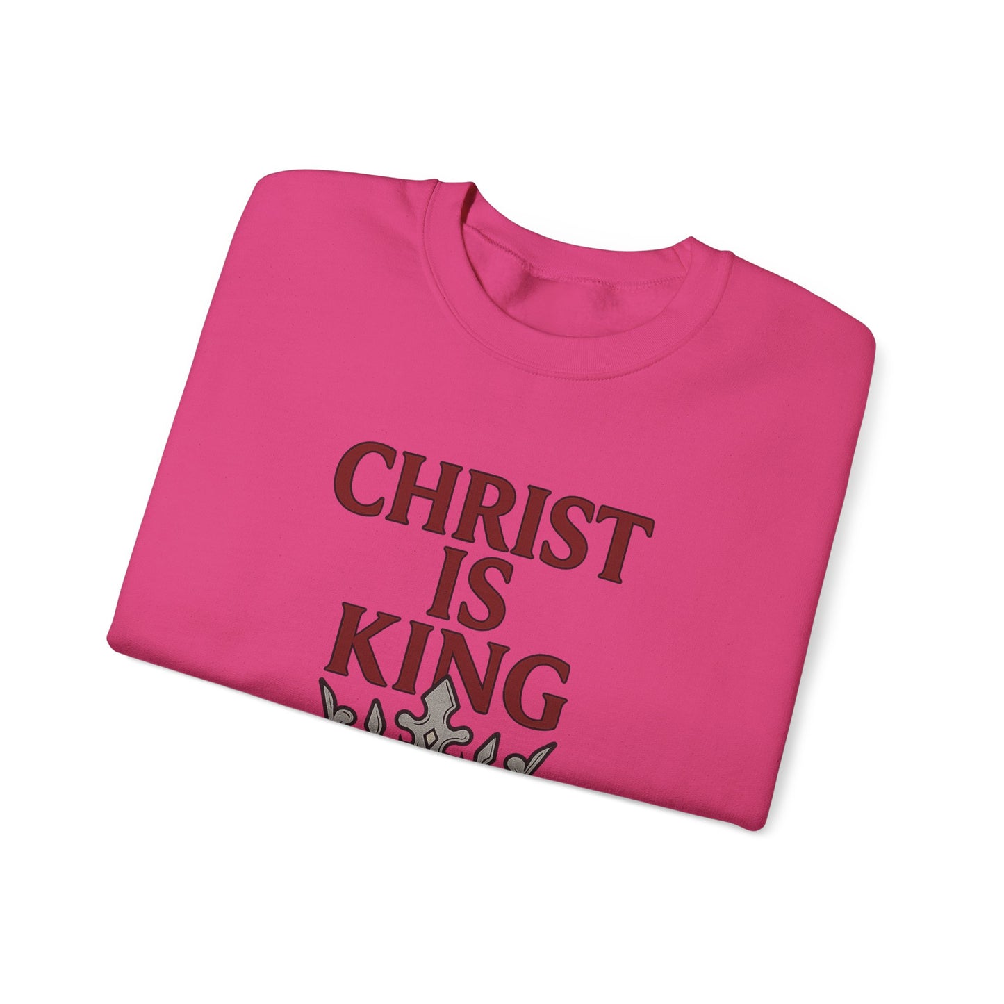 Christ is King Unisex Crewneck Sweatshirt, Religious Gift, Christian Faith Apparel, Cozy Sweatshirt for Church, Inspirational Outfit