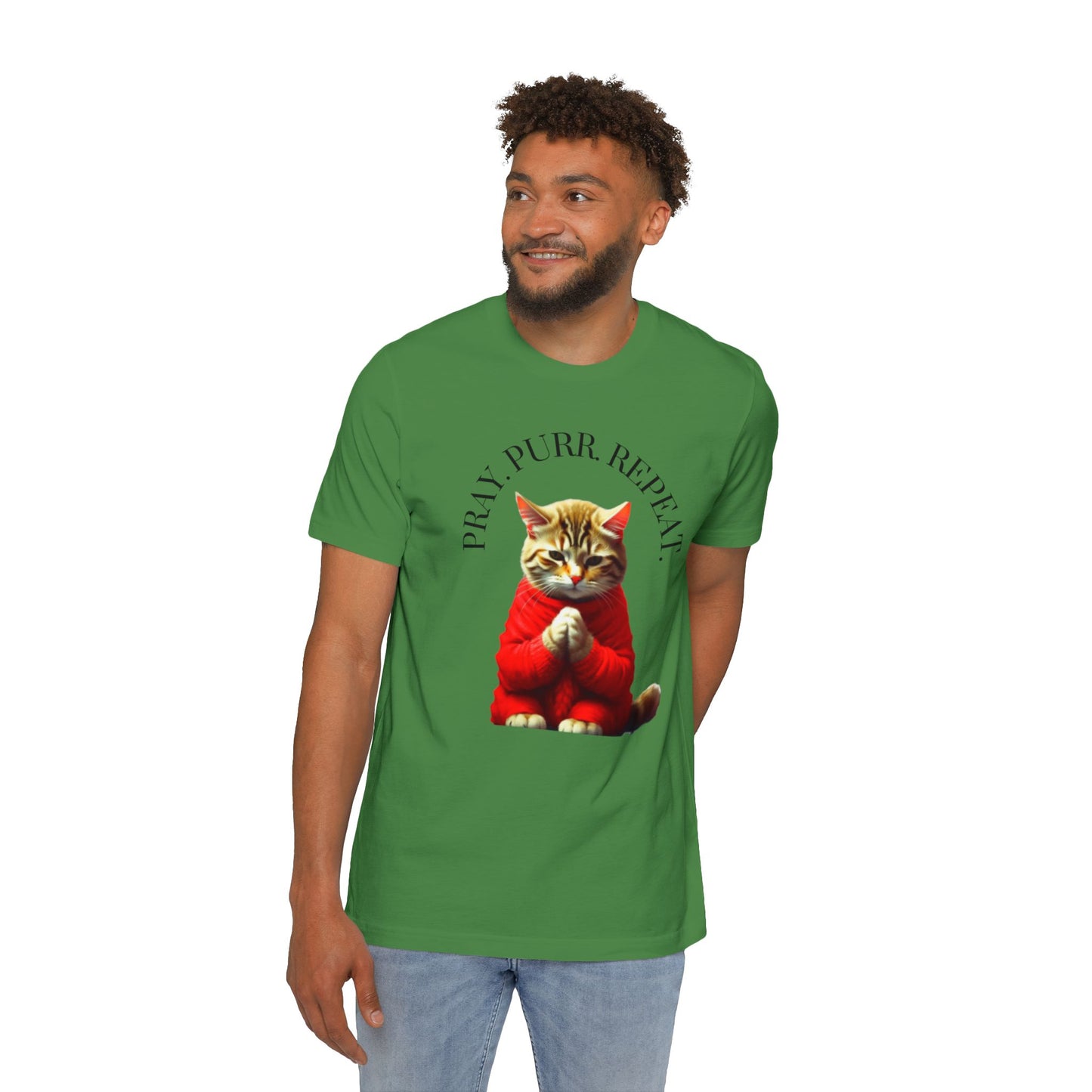 Christian Cat Lovers TShirts Cat Parents Shirt Pray Purr Repeat Christian Unisex Apparel