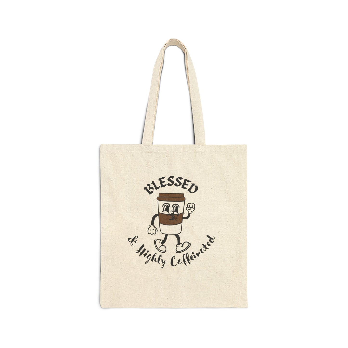 Blessed & Highly Caffeinated Reusable Christian Cotton Tote Bag Religious Gift Christian Coffee Lovers Gift Bag