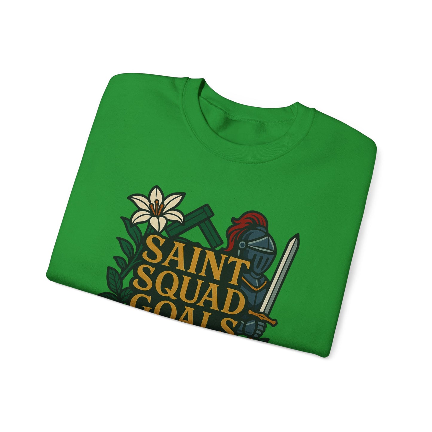Saint Squad Goals Crewneck Sweatshirt, Cozy Unisex Sweatshirt, Gift for Friends, Holiday Apparel, Casual Fashion, Motivational Clothing