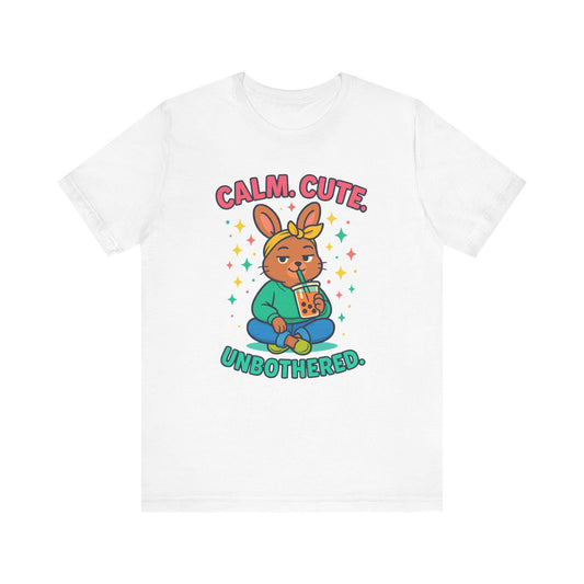 Calm Cute Unbothered Tee - Quirky Relaxed Style for Animal Lovers, Perfect Gift for Birthdays, Self-Care Days, or Just Because, Casual Wear,
