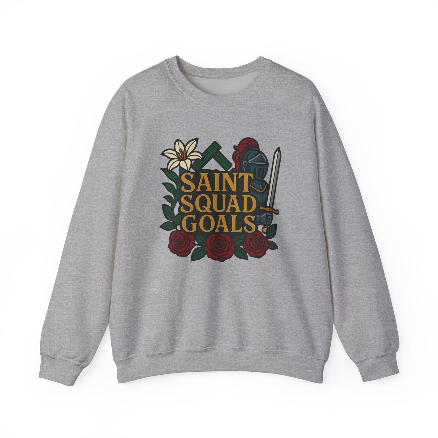 Saint Squad Goals Crewneck Sweatshirt, Cozy Unisex Sweatshirt, Gift for Friends, Holiday Apparel, Casual Fashion, Motivational Clothing