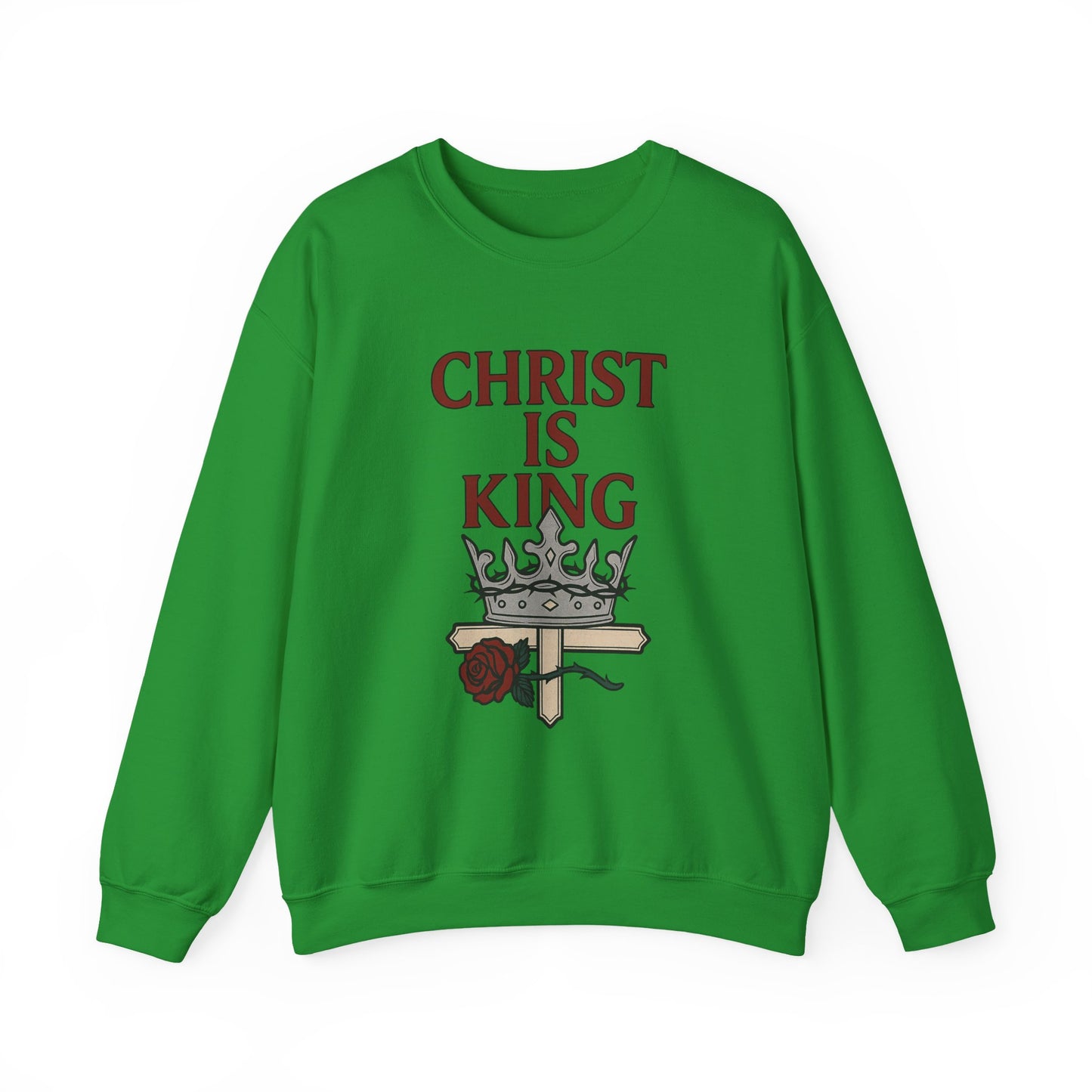 Christ is King Unisex Crewneck Sweatshirt, Religious Gift, Christian Faith Apparel, Cozy Sweatshirt for Church, Inspirational Outfit
