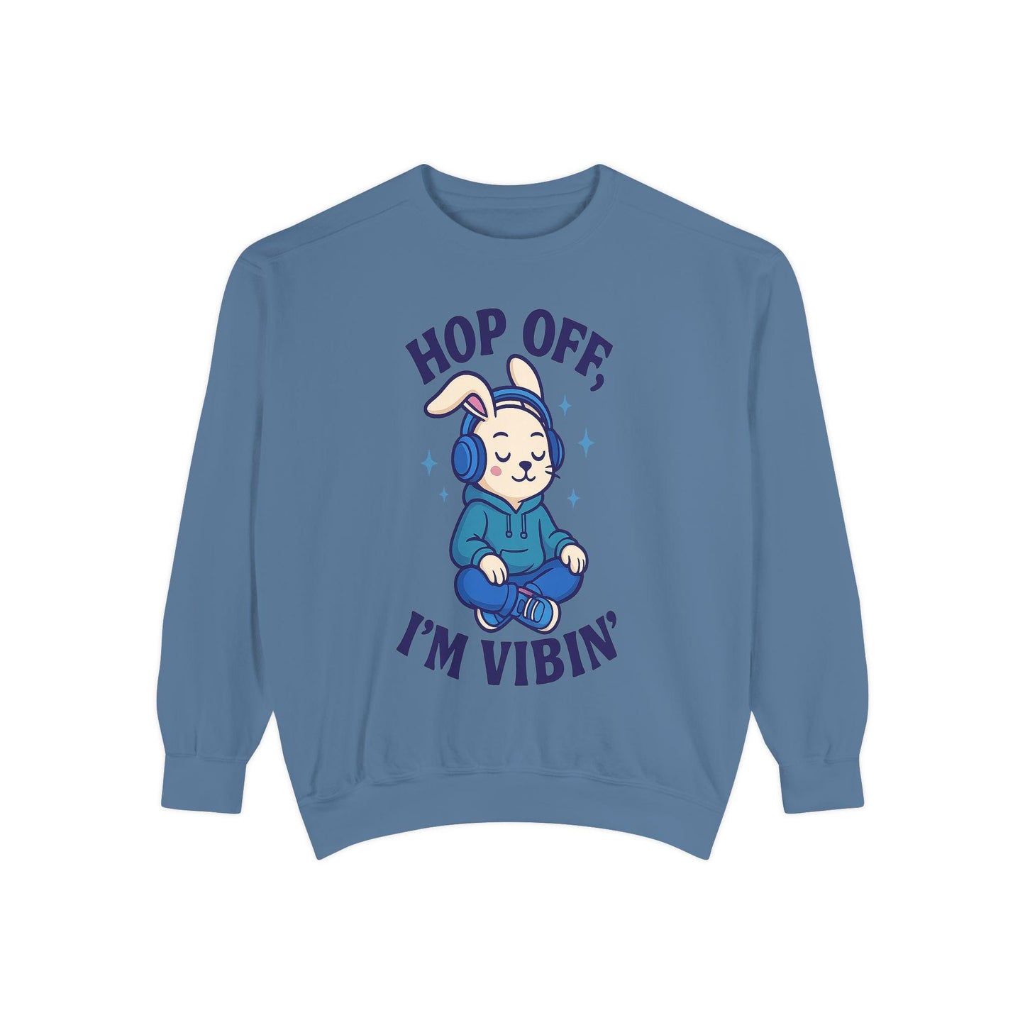 Vibin' Bunny Sweatshirt, Cozy Unisex Sweatshirt, Perfect Gift for Music Lovers, Casual Layering for All Seasons, Fun and Playful Apparel