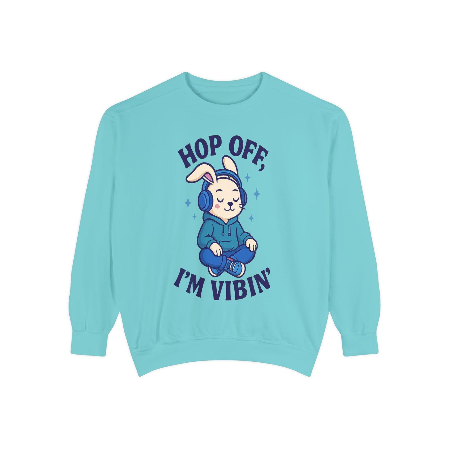 Vibin' Bunny Sweatshirt, Cozy Unisex Sweatshirt, Perfect Gift for Music Lovers, Casual Layering for All Seasons, Fun and Playful Apparel