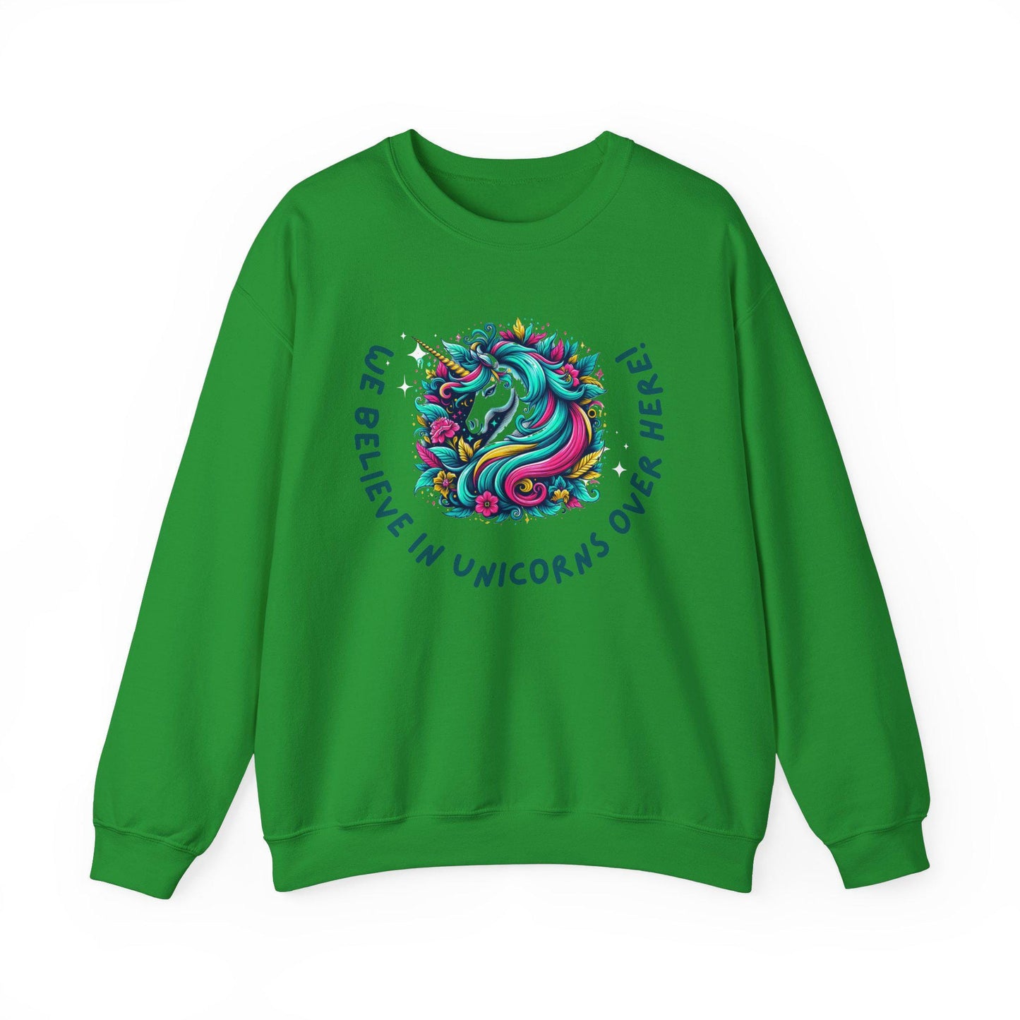 Unisex Unicorn Sweatshirt - We Believe in Unicorns, Cozy Crewneck for Magical Moments, Perfect Gift for Animal Lovers, Fun & Whimsical