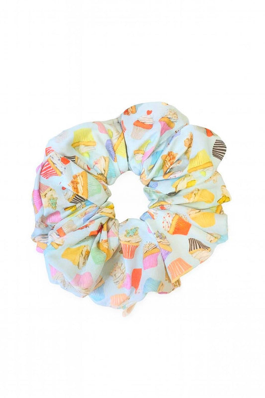 Cupcake Heaven Scrunchie in Mini Regular and XL Sizes | Handmade Pink Hair Tie | Soft Durable Everyday Accessory | Gift for Her