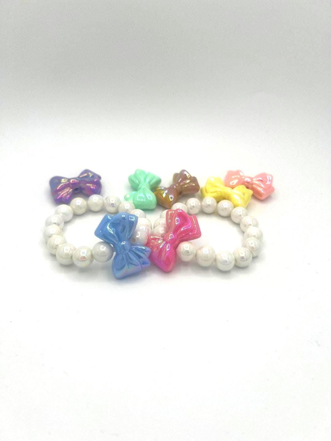 Adorable Bow Bracelet for Little Girls – Stretchy Beaded Gift for Toddlers & Kids – Gift Ideas for Girls, Dress-Up