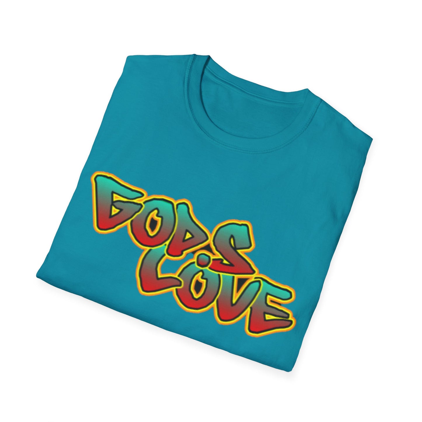 Christian TShirts God's Love Graffiti Shirt Christian Unisex Apparel Short Sleeve Tee