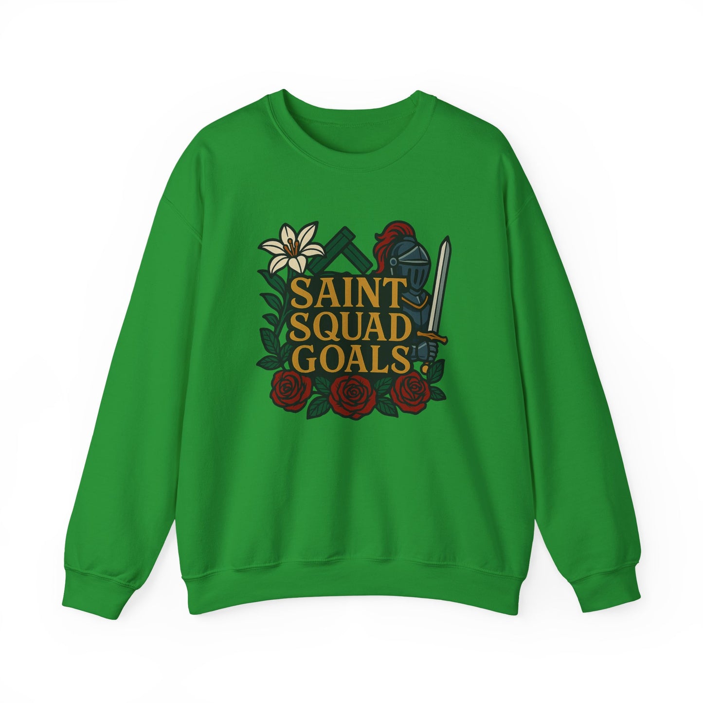 Saint Squad Goals Crewneck Sweatshirt, Cozy Unisex Sweatshirt, Gift for Friends, Holiday Apparel, Casual Fashion, Motivational Clothing