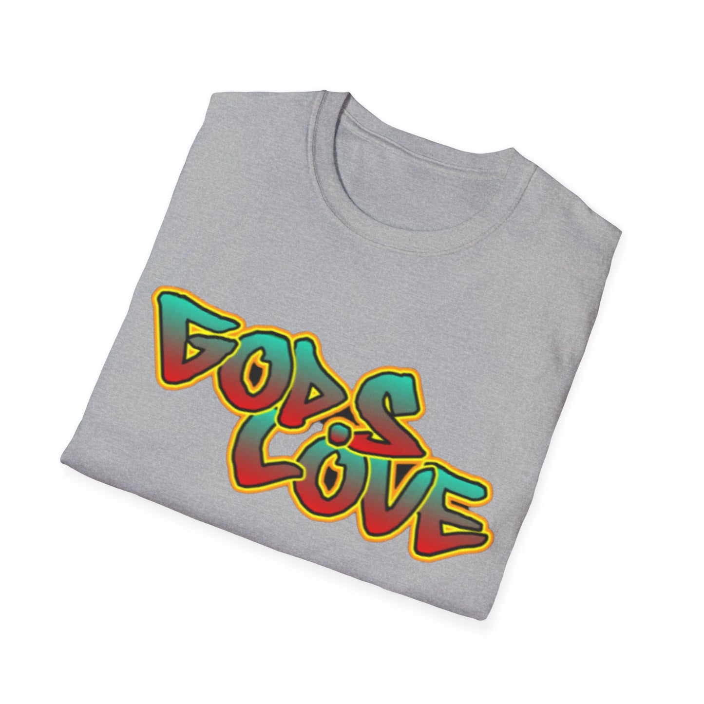 Christian TShirts God's Love Graffiti Shirt Christian Unisex Apparel Short Sleeve Tee