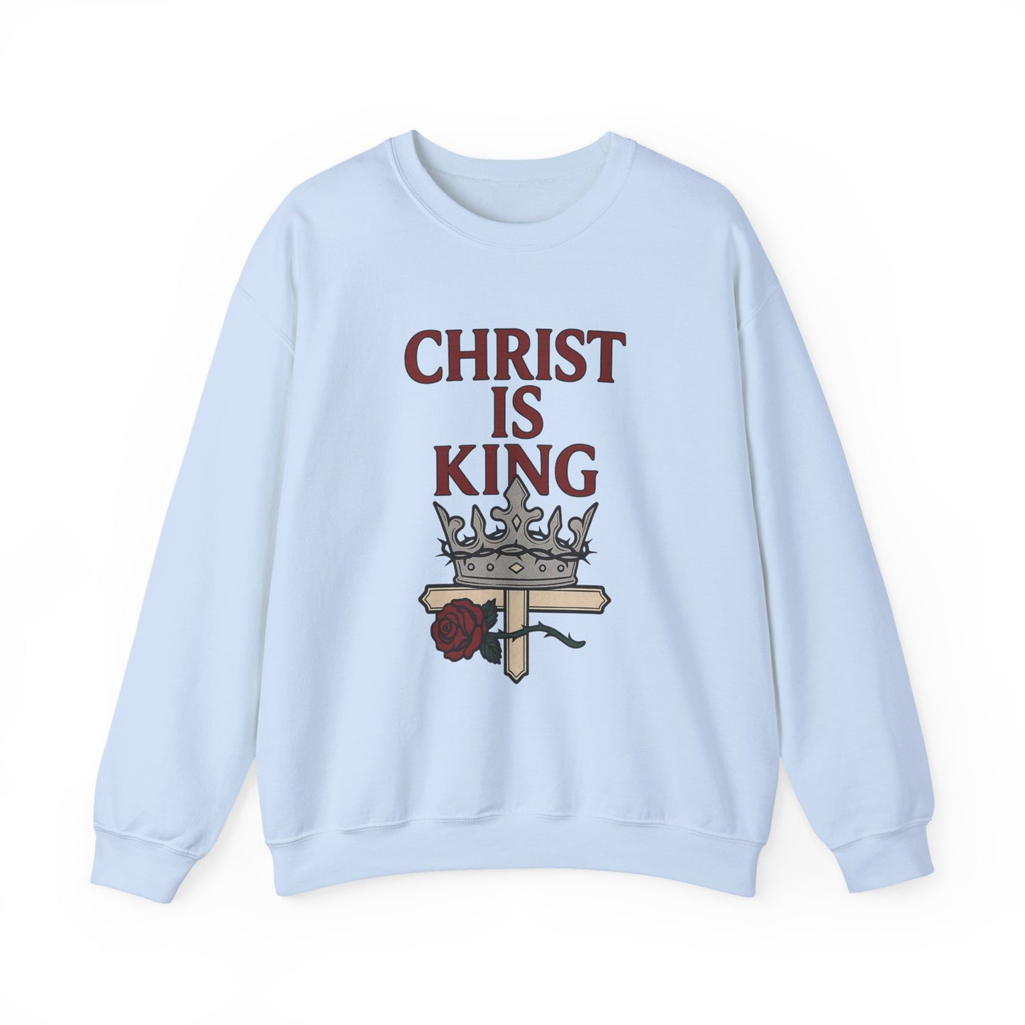 Christ is King Unisex Crewneck Sweatshirt, Religious Gift, Christian Faith Apparel, Cozy Sweatshirt for Church, Inspirational Outfit