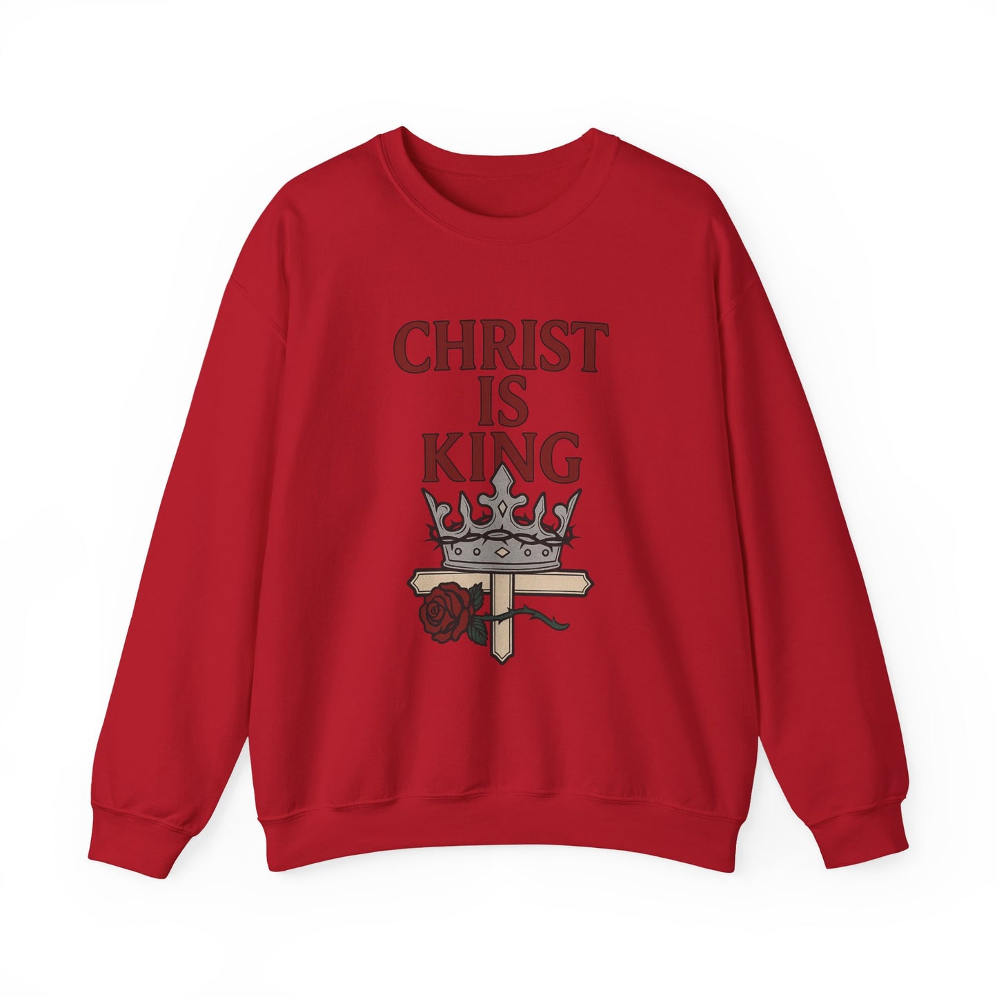 Christ is King Unisex Crewneck Sweatshirt, Religious Gift, Christian Faith Apparel, Cozy Sweatshirt for Church, Inspirational Outfit