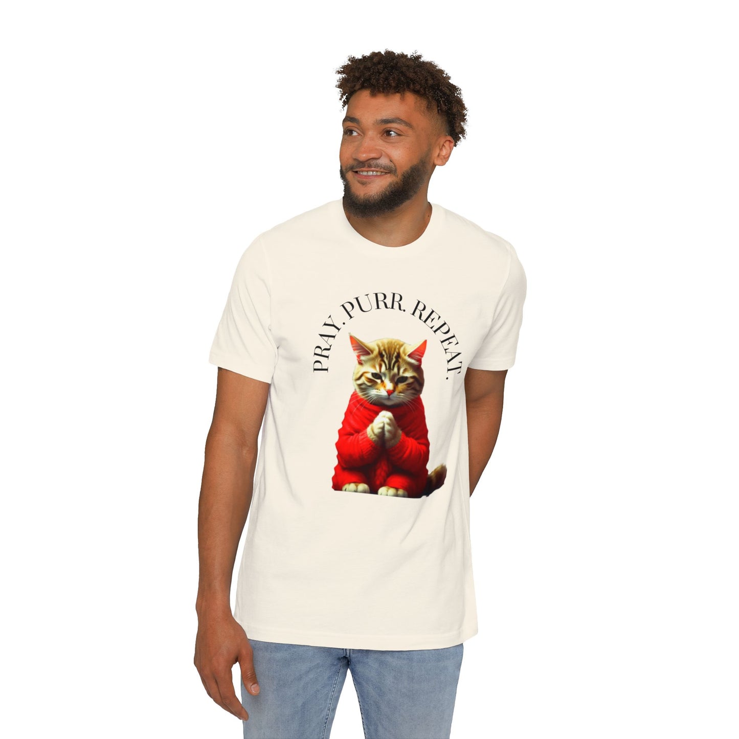 Christian Cat Lovers TShirts Cat Parents Shirt Pray Purr Repeat Christian Unisex Apparel