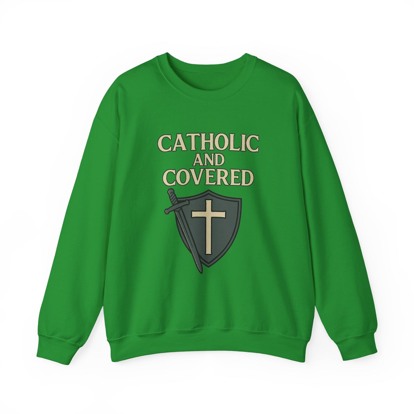 Catholic and Covered Sweatshirt, Religious Crewneck for Faith Lovers, Christian Gift for Holidays, Comfortable Everyday Wear, Unisex Apparel