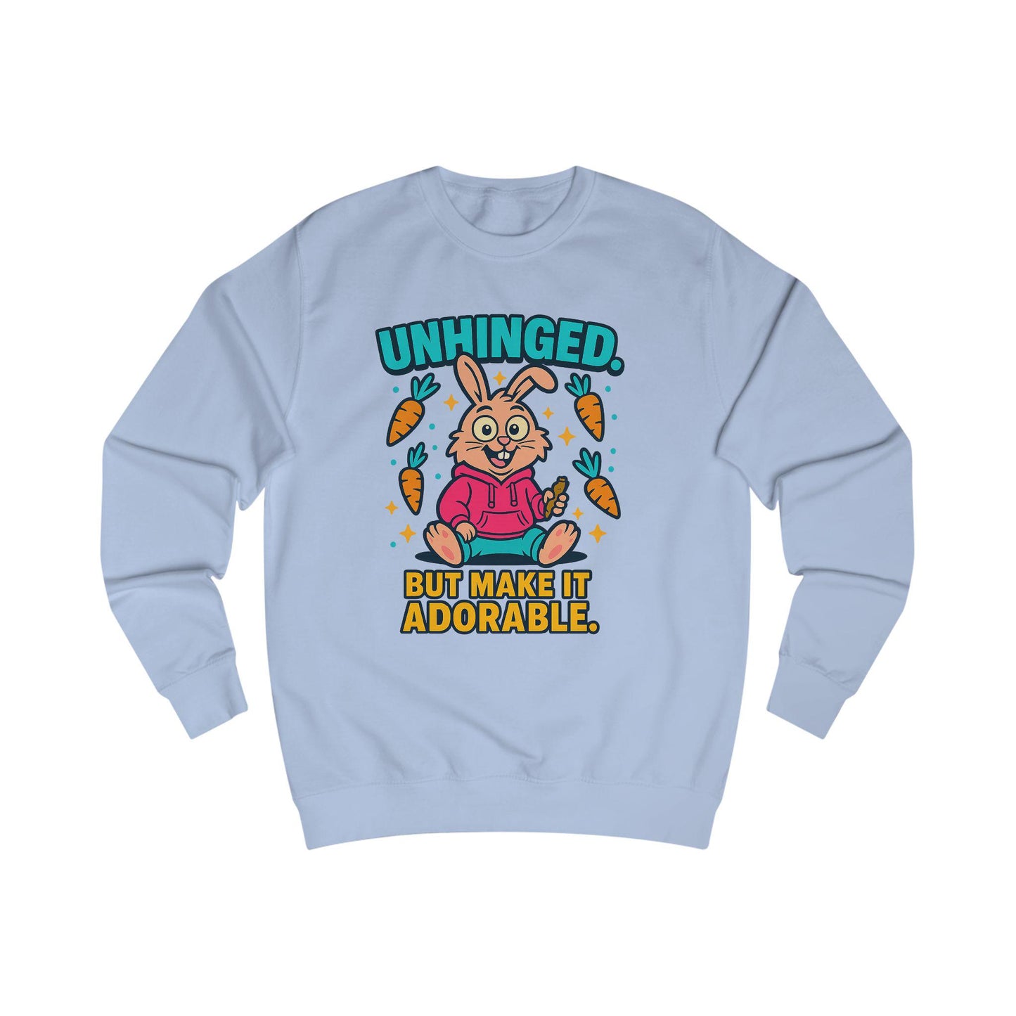 Unisex Adorable Bunny Sweatshirt, Funny Gift for Teens, Cute Spring Apparel, Rabbit Lover Cozy Sweater, Holiday Cheer