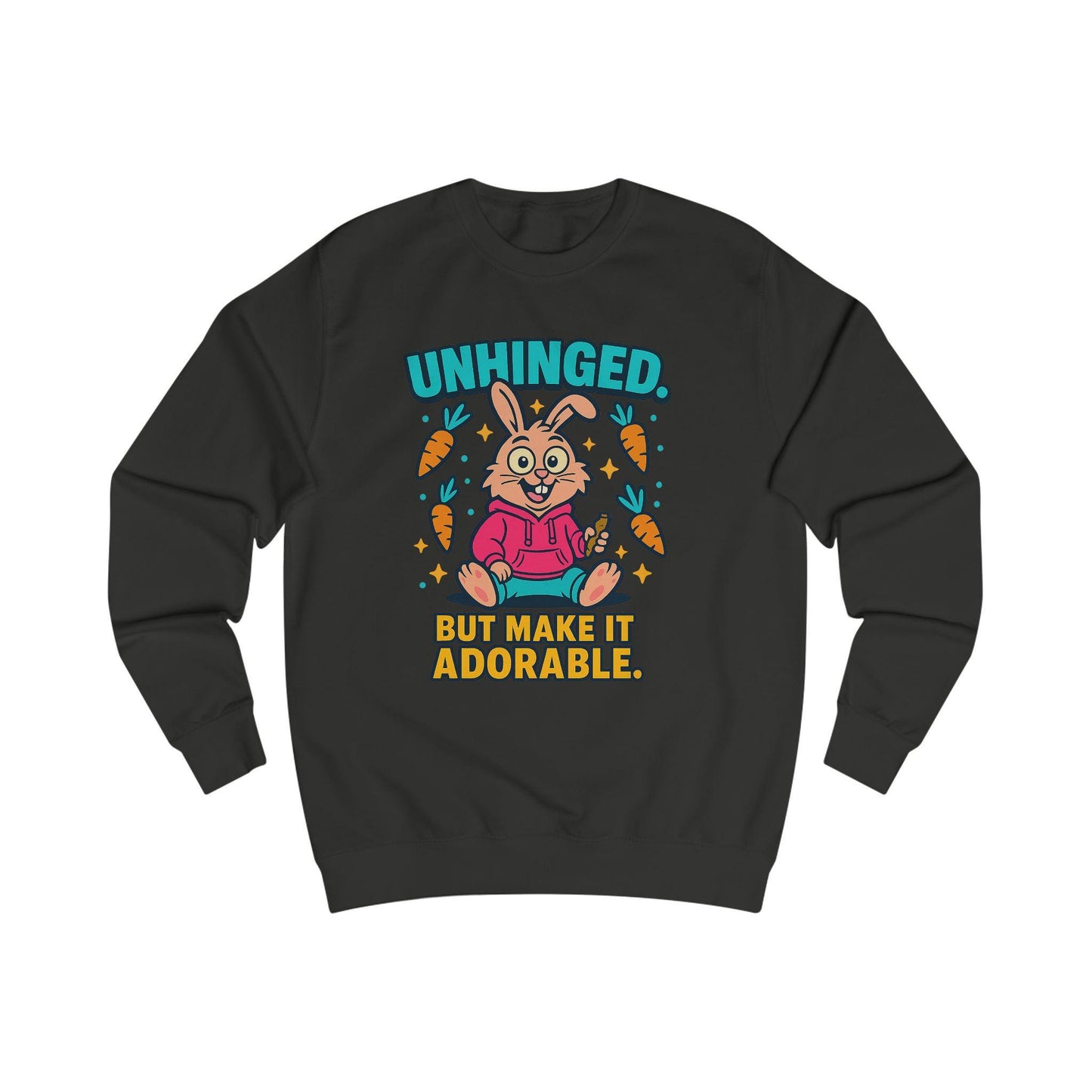 Unisex Adorable Bunny Sweatshirt, Funny Gift for Teens, Cute Spring Apparel, Rabbit Lover Cozy Sweater, Holiday Cheer