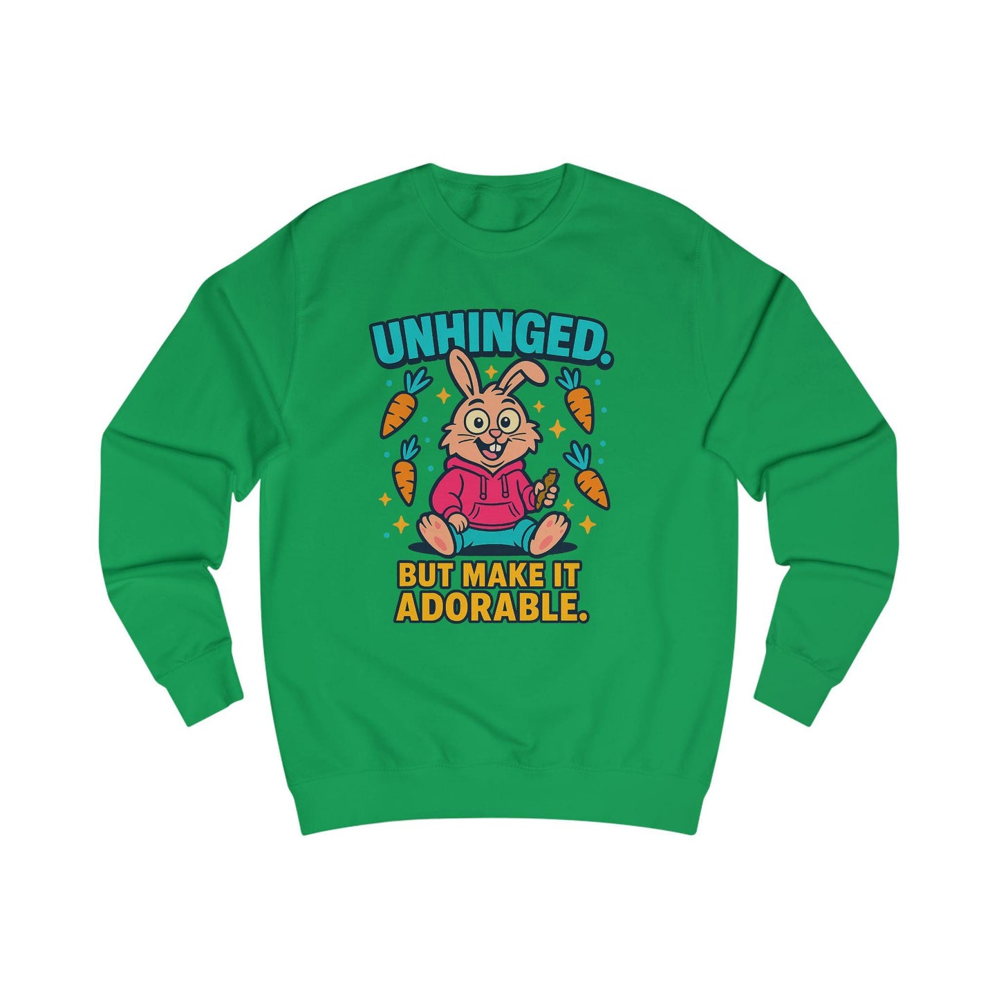 Unisex Adorable Bunny Sweatshirt, Funny Gift for Teens, Cute Spring Apparel, Rabbit Lover Cozy Sweater, Holiday Cheer