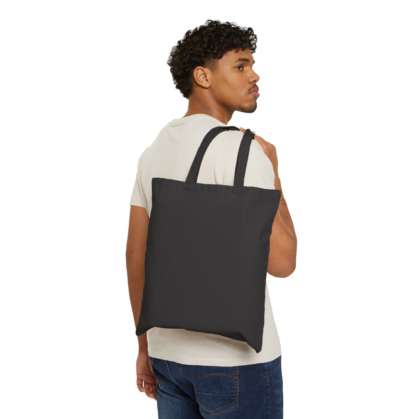 Ave Maria Cotton Canvas Tote Bag, Eco-Friendly Shopping Bag, Religious Gift, Floral Design, Perfect for Everyday Use