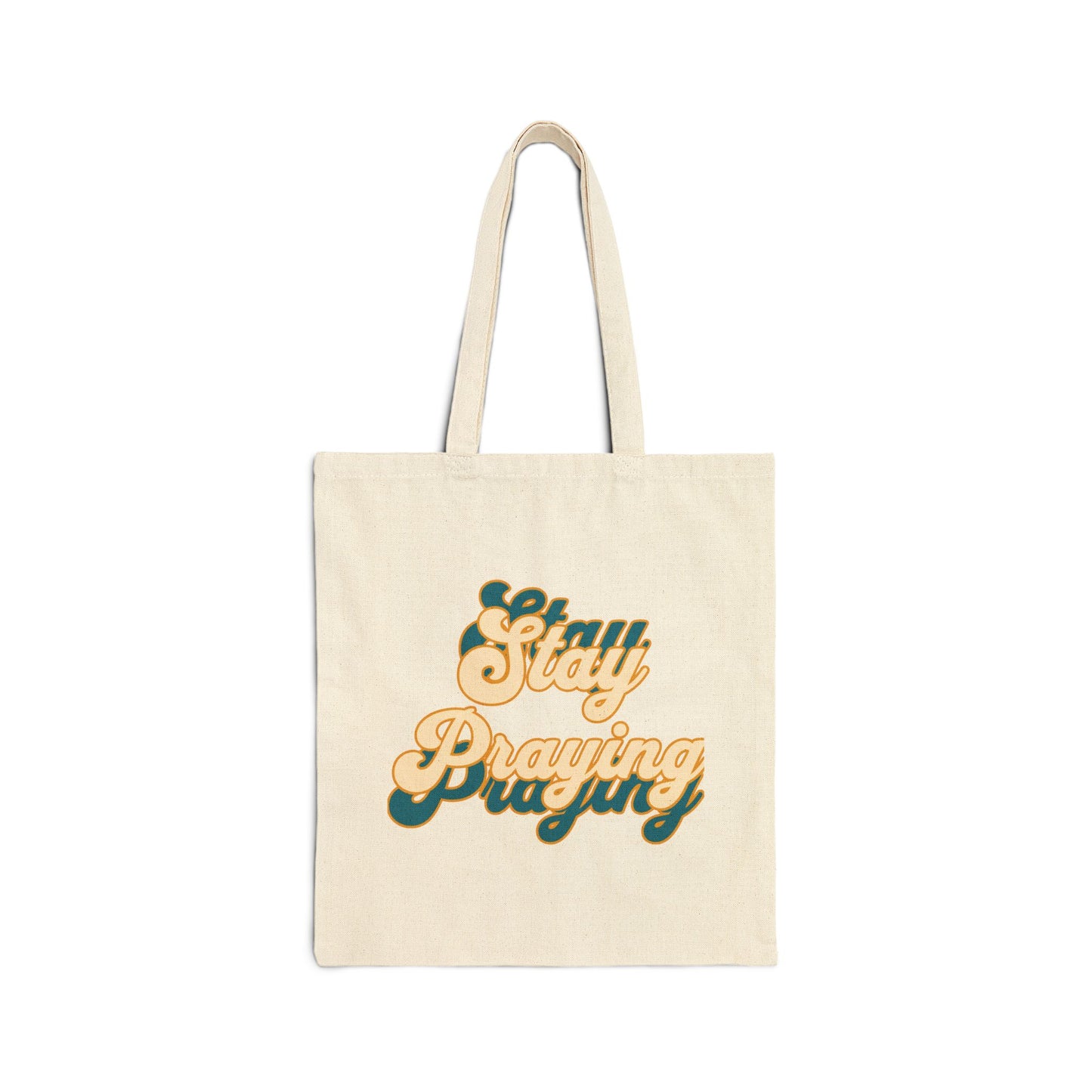 Divine Inspiration Stay Praying Reusable Christian Cotton Tote Bag Religious Gift Christian Gift Bag