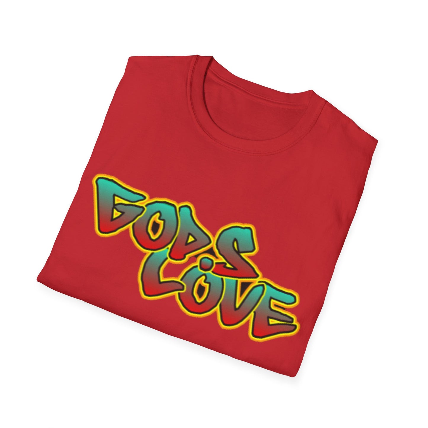 Christian TShirts God's Love Graffiti Shirt Christian Unisex Apparel Short Sleeve Tee