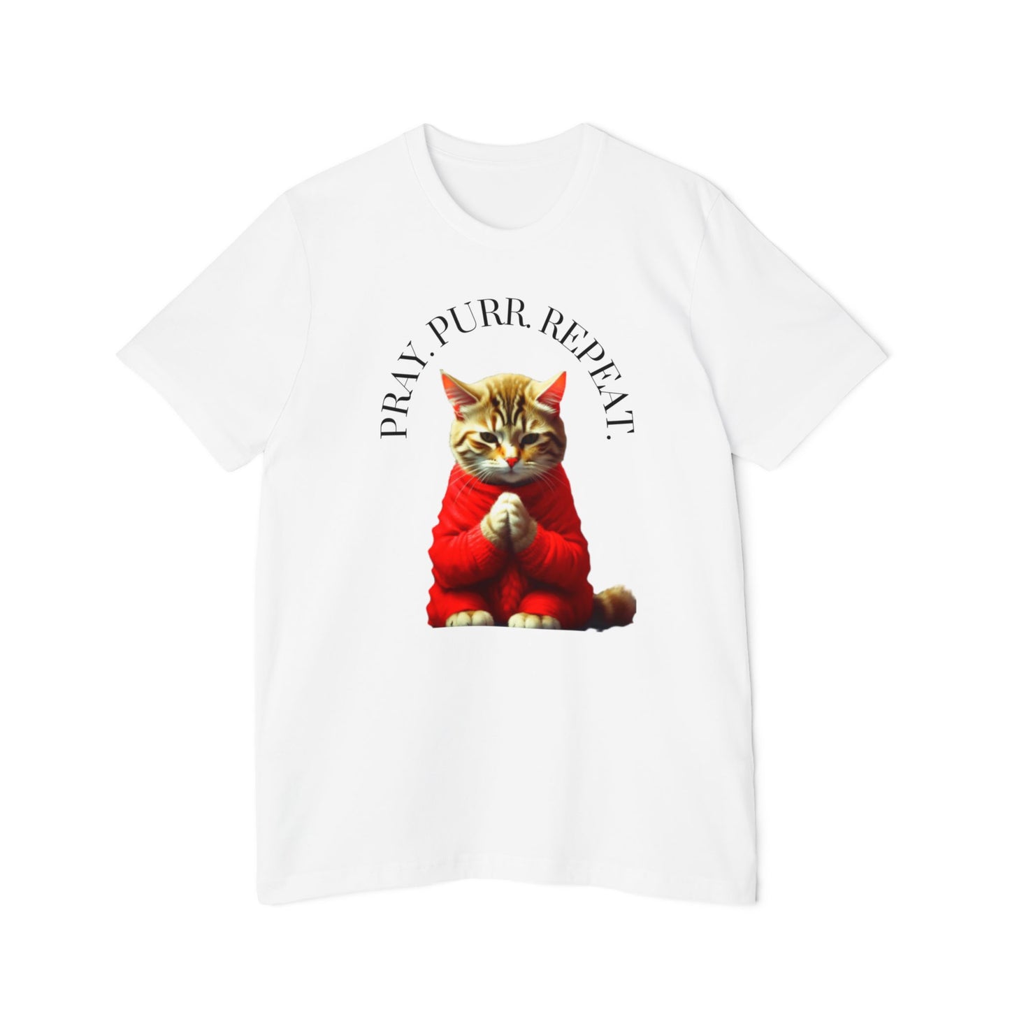 Christian Cat Lovers TShirts Cat Parents Shirt Pray Purr Repeat Christian Unisex Apparel