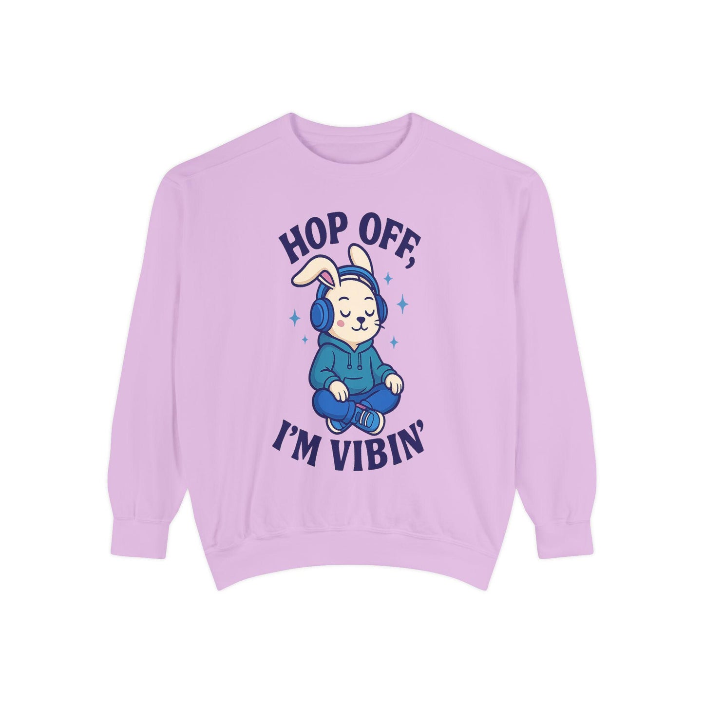 Vibin' Bunny Sweatshirt, Cozy Unisex Sweatshirt, Perfect Gift for Music Lovers, Casual Layering for All Seasons, Fun and Playful Apparel